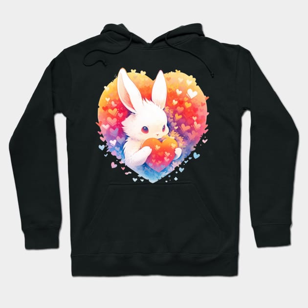 Cute Love Bunny Easter Valentine Hoodie by Nightarcade